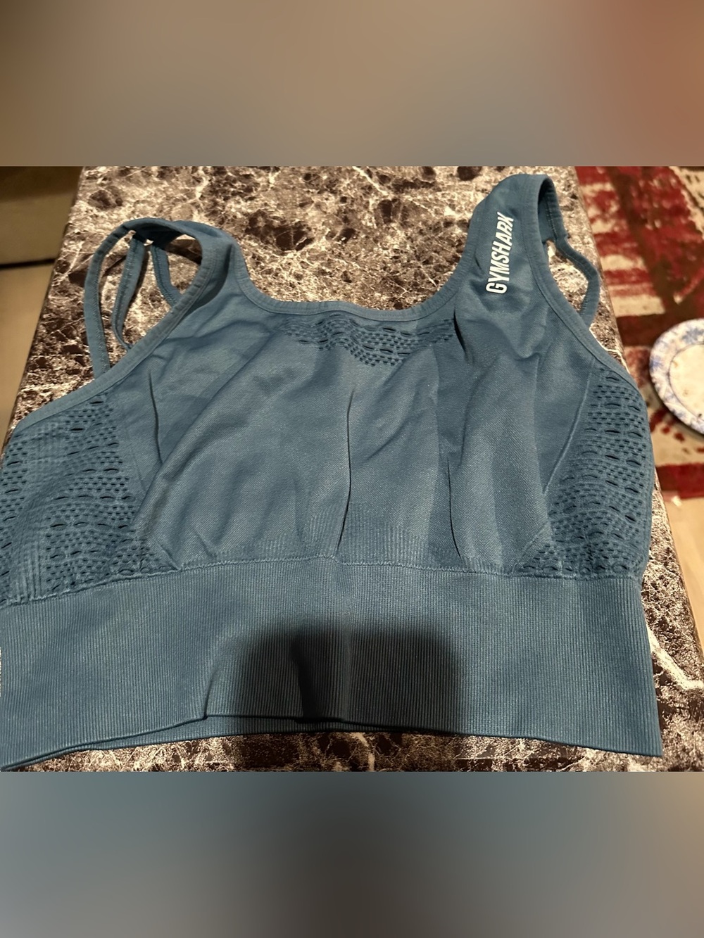 Gymshark Teal Seamless Mesh Sports Bra